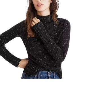 Madewell Black Speckled Turtleneck Sweater